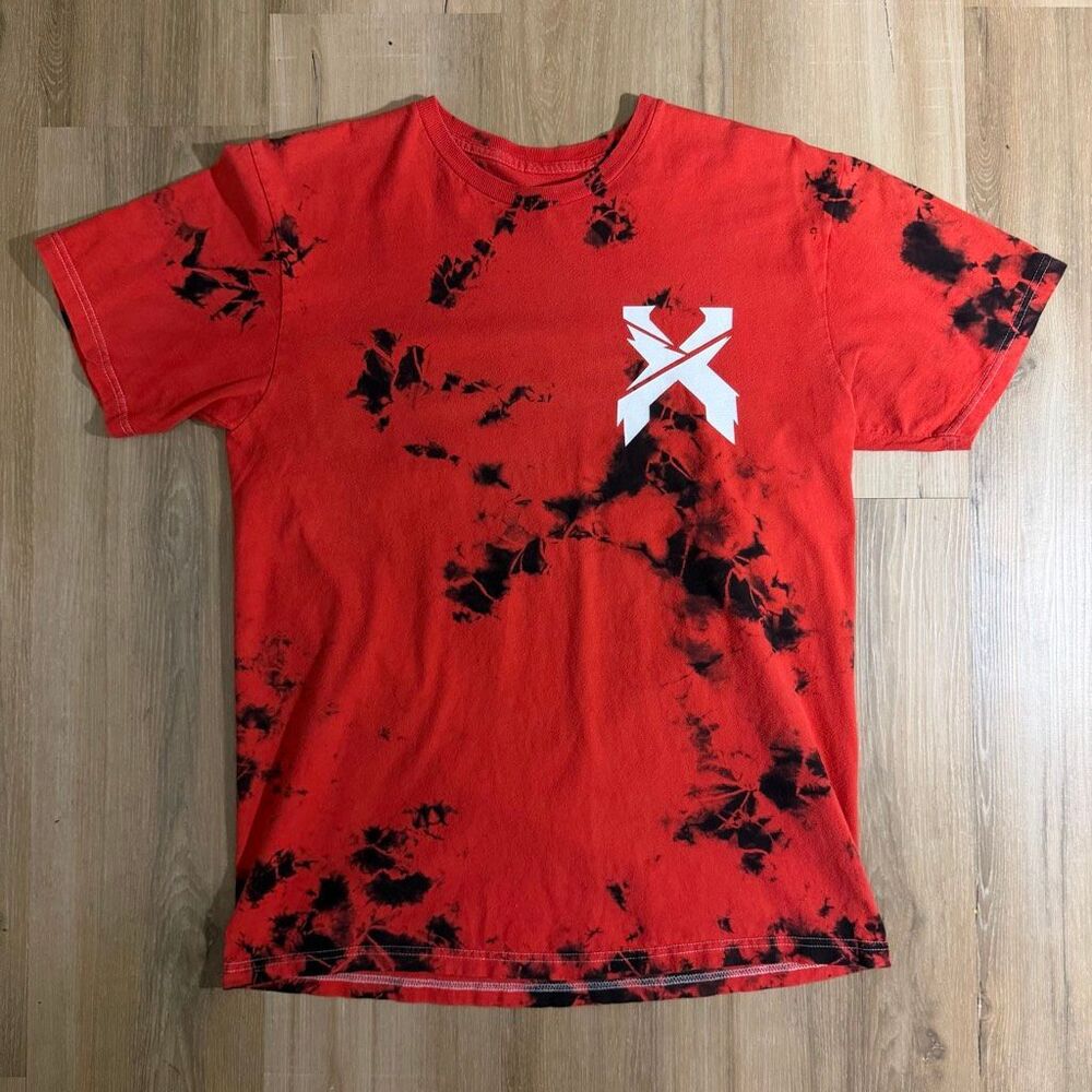 Excision Headbanger Men’s Shirt Red Black Tie Dye Sz M Ravewear Festival Rave